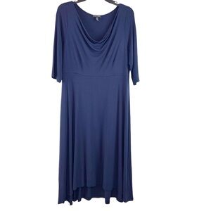 Eileen Fisher Navy Blue Jersey Midi Dress